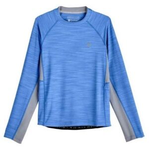 COOLIBAR Boys L 10-12 Surf Blue/Gray UV Rashguard Ultimate Line Texture Stripe